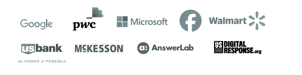 logos-together-1024x255-1 Companies I worked for: PwC, Google, Facebook, Walmart, US Bank, AnswerLab, US DIgital Services